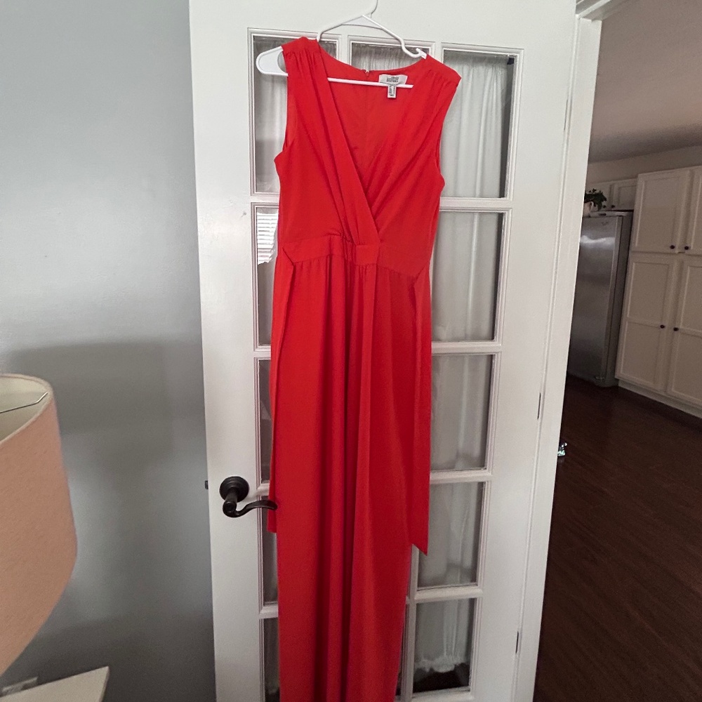 BELLE BADGLEY MISCHKA Orange Maxi Jumpsuit Size 12